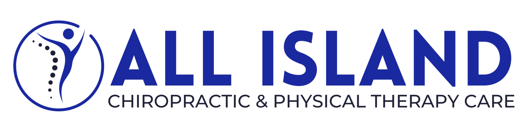 Logo for All Island Chiropractic & Physical Therapy Care, featuring a stylized spine illustration.